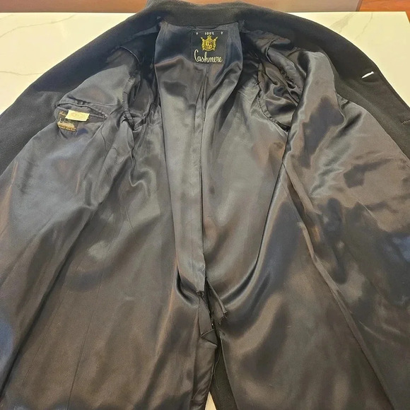 VTG 100% Cashmere USA Union Made Anderson Little Co. Coat Mens Size Large Black - Picture 9 of 13